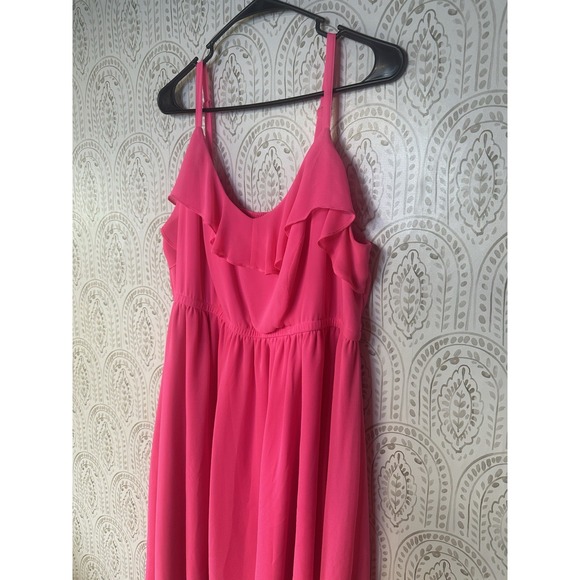 Torrid Mini Chiffon Ruffle Skater Dress Hot Pink Womens Plus Sized 2‎ - Picture 3 of 6